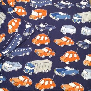 Pottery Barn Kids Organic Cars/Trucks Full/Queen duvet and 1 sham navy blue